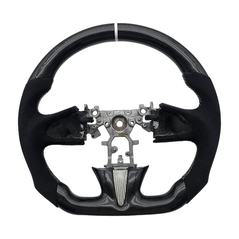 คาร์บอนไฟเบอร์ + อัลแคนทารา + เย็บแถบสีขาว