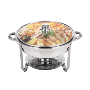 Scaldavivande in vetro da 4,5 litri, argento, con scomparti interni, per catering, matrimoni, buffet, attrezzatura per mantenere caldi gli alimenti - Product Image 2