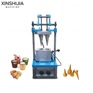 Machine commerciale semi-automatique à 2 têtes pour la fabrication de cornets de crème glacée croustillants, de gaufrettes et de tasses à café, 110V 220V 380V, antiadhésive - Product Image 1