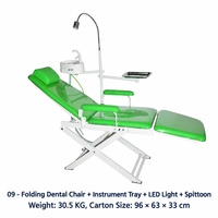 Fauteuil dentaire pliable portable, équipement compact de clinique dentaire mobile pour dentiste
