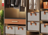 Boîte de rangement pour vêtements, grande capacité, organiseur de placard à plusieurs niveaux pour vêtements, pantalons et paniers de rangement en tissu