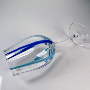 Verres à <span class=keywords><strong>vin</strong></span> rouge faits à la main, verres à <span class=keywords><strong>eau</strong></span> transparents à rayures, verres à pied long pour fêtes, mariages, bars à domicile - Product Image 5