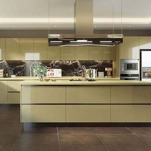 Cuisine moderne de style européen en MDF stratifié avec poignées en HPL brillant, ensemble complet OEM - Product Image 4