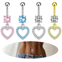 Gaby Promotion Acier Chirurgical 316L Argenté Bijoux de Piercing Forme Cœur Papillon Nombril Piercing Ventre Anneaux de Nombril Bijoux