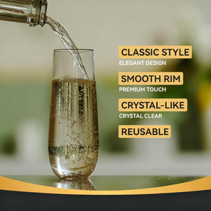 Bpa-free 9oz stemless Sâm banh kính mịn vành Cocktail Pet rõ ràng nhựa không thể phá vỡ drinkware ly cho quán bar đám cưới - Product Image 2