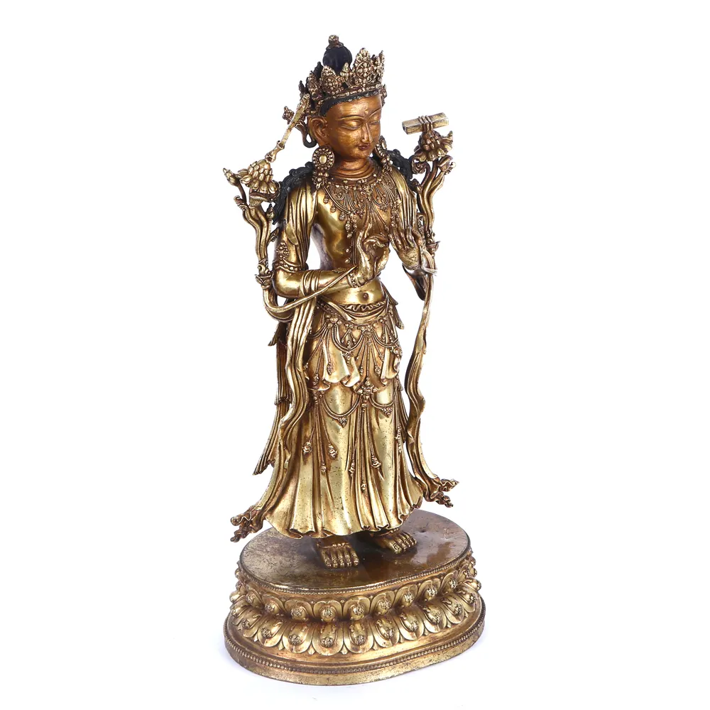 Office Feng Shui Ornaments Buddha Statues Gilded Copper Buddha Statues