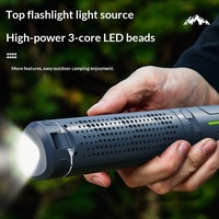 Lámpara de Camping Plegable Multifuncional con Linterna de Emergencia Recargable para Teléfono Móvil, Luz de Ambiente para Camping