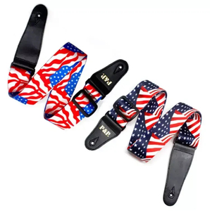 Correas de Guitarra Ajustables con Estampado Colorido Estilo Bandera Nacional, Correa de Guitarra Acústica y Eléctrica de Poliéster - Product Image 3