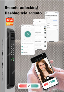 Tuya Wifi App Interphone Vidéo 85 Mortaise Serrure Intelligente Visage Empreinte Digitale En Aluminium Coulissante Porte Battante Serrure Clé Carte <span class=keywords><strong>Code</strong></span> Serrure Numérique - Product Image 4