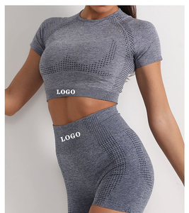 Conjuntos de ropa deportiva de 2 piezas para mujer, traje de Yoga sin costuras personalizado, ropa de entrenamiento, ropa deportiva, conjunto de Fitness para gimnasio femenino - Product Image 1