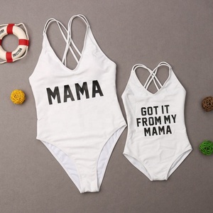 Toptan özel tasarım popüler düz renk anne ve kızı mayo küçük kız <span class=keywords><strong>Bikini</strong></span> Beaching çocuk mayo giymek - Product Image 3