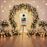 Photomaton en bois avec imprimante, compatible avec les iPad et les appareils photo reflex numériques, parfait pour les décorations de mariage