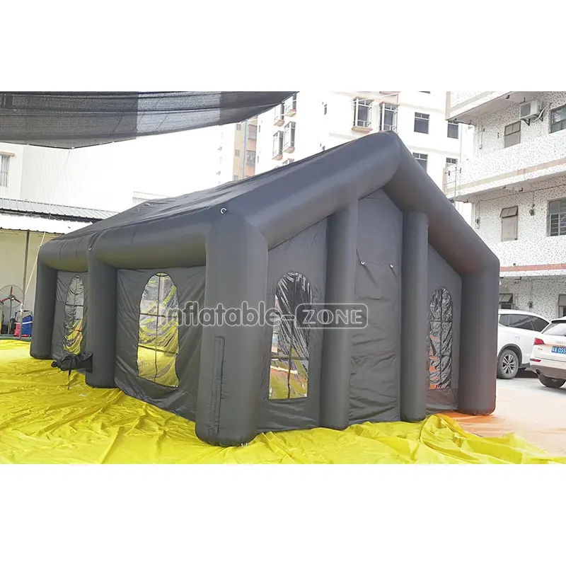خيمة قابلة للنفخ سوداء، خيمة قابلة للنفخ كبيرة سوداء، خيمة منزل طوارئ قابلة للنفخ سوداء