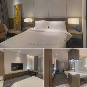 Economy Hotel <b>Bedroom</b> Set King Bed with Panel Headboard Nightstand TV Cabinet <b>Desk</b> Wardrobe for Commercial 3 Star Hotel Project - Product Image 5