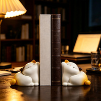 Serre-livres Furui Chat en Résine, Design Créatif de Dessin Animé, Artisanat de Bureau, Adorables Serre-livres Chat Embrassant, Ornements Décoratifs