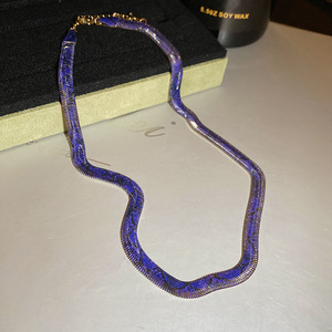 Kalung Pola Bentuk Ular Trendi Rantai Tulang Selangka Aksesori <span class=keywords><strong>Retro</strong></span> Unik yang Dipersonalisasi - Product Image 5