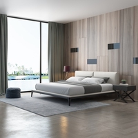 Hochwertige gepolsterte Plattform Bett rahmen Holz latten stütze Kein Box spring erforderlich Einfache Montage California King