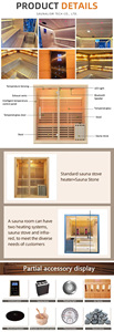 <span class=keywords><strong>Sauna</strong></span> Exterior de Lujo, Elegante <span class=keywords><strong>Sauna</strong></span> de Vapor para Exteriores, <span class=keywords><strong>Sauna</strong></span> Exterior Resistente con Puerta de Vidrio para Jardín o Spa - Product Image 6