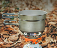 Ensemble de cuisine de camping en titane pur KEITH, 2,05 L, 2 pièces, casserole et poêle, KEITH Ti6017, casserole de cuisson portable pour l'extérieur