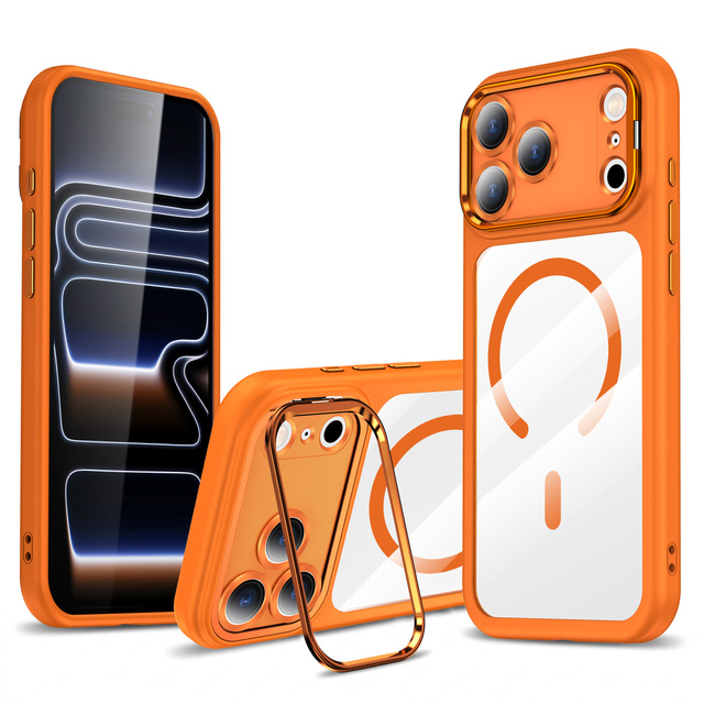 Saiboro Camera Frame Holder Phone case for iphone 18 17 16 15 Pro Max clear Wireless Charging Phone Cover for iphone 17 Pro