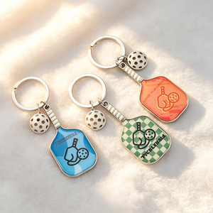 Sports Accessories Zinc Alloy Epoxy Pickleball Paddle Keychain Custom Printed <b>Key</b> Charm <b>Key</b> <b>Ring</b> for Sports Fans, Backpack Decor - Product Image 6