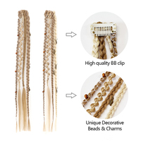 Vente en gros de postiches synthétiques en boîte torsadée de 16 à 20 pouces, perles, breloques, dreadlocks bohèmes, tresses au crochet, extensions de cheveux à clipser