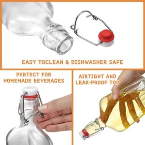 Botella de Vidrio de 8.5 Onzas para Whisky, Botella de Vidrio con Tapa Abatible para Extracto de Vainilla Casero, Limoncello, Kombucha - Product Image 3