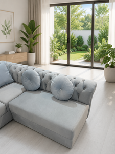 Exquisite Emerald Square Corner Lounge Seating Arrangement with Custom Premium Fabric for Living Room & Hotel - Product Image 5