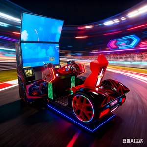 Large-Scale Single-Player Dual-Screen Coin-Operated Car Racing Game <b>Arcade</b> Equipment English Interface for Children Parents' - Product Image 4