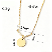 Ywyougang Collier barre en V scintillant avec zircone cubique, pendentif cercle vierge gravable, bijoux délicats empilables pour femmes