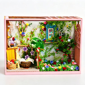 ชุดบ้านจิ๋ว DIY มินิเฮเว่น ชุดสร้างบ้านตุ๊กตา ชุดของเล่นไม้สวนลับกบแสนน่ารัก ของขวัญ - Product Image 1