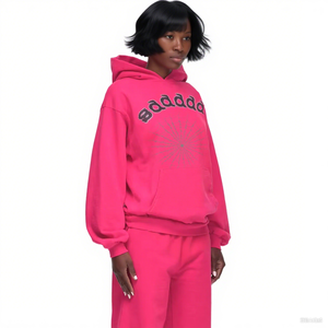 Hoodie Unisex Pria Model Longgar, Dapat Dikustomisasi LOGO, Sweatshirt Rajut Kasual Gaya Jalanan, Cetak Pola Personal untuk Musim Dingin - Product Image 3