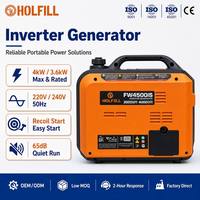 Générateur onduleur 4kW direct usine, puissance nominale 3.6kW, 220V 240V 50Hz, portable, silencieux, démarrage par lanceur, pour usage domestique, camping et alimentation de secours