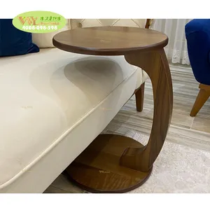 Customize Round Walnut End Table South American Walnut/Rain Wood Coffee Table Sofa Side Table