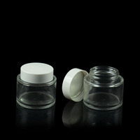 Emballage cosmétique 15ml 30ml 50ml, pot en verre transparent givré avec couvercle en plastique, décoration personnalisée