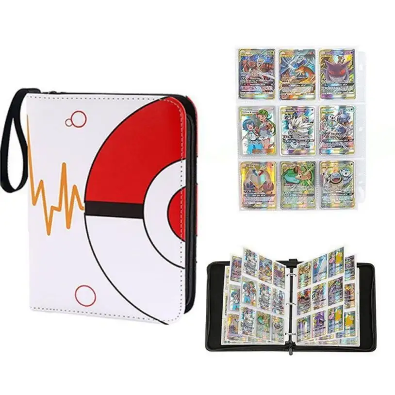 Customize Game Album Display Collection Pokemoned Poke Mon PU Leather Compatible Trading Cards Binder