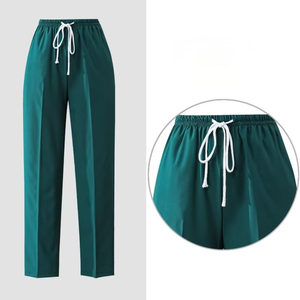 Ensemble de blouses et pantalons d'hôpital 100 % coton à col en V pour femmes, manches courtes, uniformes d'infirmière, tenue de travail confortable et antistatique - Product Image 4