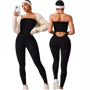 Bộ đồ liền thân thể thao không dây cho nữ Đồ định hình nâng hông hở lưng chống trượt lớp bên trong bó sát cho Yoga tập thể dục - Product Image 1