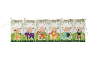 <span class=keywords><strong>Jungle</strong></span> Theme Party Favor Candy Cajas de papel Suministros para fiestas de cumpleaños Baby Shower Embalaje Cajas de regalo - Product Image 4