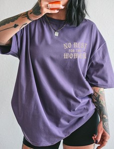 T-shirt No Rest For The Women pour femme, coupe décontractée, manches courtes, col rond, T-shirt féministe Moto, imprimé en jersey 100% coton - Product Image 3