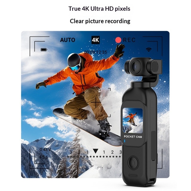 4K WiFi High-Definition Pocket Sports Camera with Rotatable Lens 150-Degree Wide-Angle Anti-Shake 1.33" Screen TF Card Model F92
