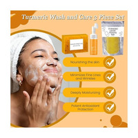 Nettoyant hydratant et blanchissant anti-acné au curcuma biologique, soin du visage, nettoyage en profondeur, savon au curcuma et à l'acide kojique, ensemble de bain