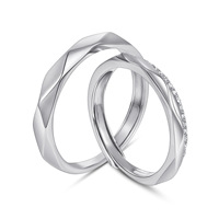 Bagues de couple Niche Bridge Sighs Kiss, style Japonais Coréen, luxe léger, paire simple ouverte, pierre naturelle