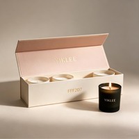 Boîte personnalisée haut et basse pour pots de bougies de 4oz/6oz, emballage cadeau de luxe vide pour bougie parfumée individuelle, boîtes en papier beige