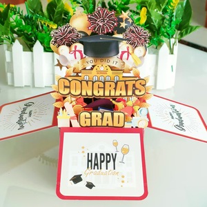 การ์ดอวยพรแบบกำหนดเองพร้อมซอง3D ป็อปอัพการ์ดอวยพรจบการศึกษาเกรดบัตรเชิญของขวัญสำหรับการสำเร็จการศึกษา - Product Image 6
