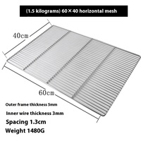 Yolecen gros Commercial en acier inoxydable BBQ Grill feuille épaissie grille rectangulaire avec treillis métallique en acier BBQ accessoires