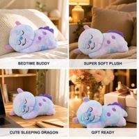 Maßgefertigtes Kawaii Schlafendes Dinosaurier-Plüschtier 25cm Superweiches Stofftier Kuscheltier für Automaten Kuschelgeschenk für Alle Altersgruppen Unisex 100%