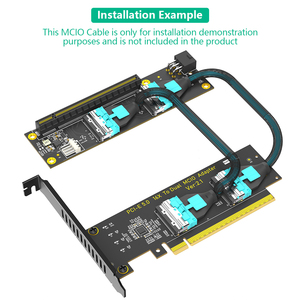 Nueva Versión de Tarjeta Adaptadora <span class=keywords><strong>PCI</strong></span>-Express PCIe 5.0 X16 a Doble MCIO SFF-1016 - Product Image 3
