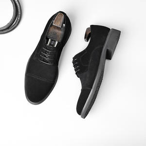 Chaussures habillées pour hommes en cuir de vachette véritable, style brogue, à enfiler, à bout pointu, avec soutien de la voûte plantaire, semelles imperméables et respirantes - Product Image 5