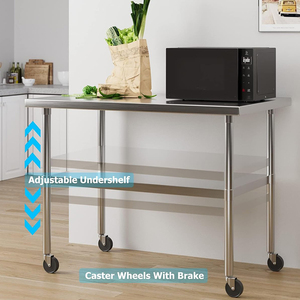 Mesa de Restaurante de Acero Inoxidable Resistente con Marco Reforzado y Protección Antisalpicaduras para Cafeterías de Alto Tráfico y Estaciones de Buffet - Product Image 5